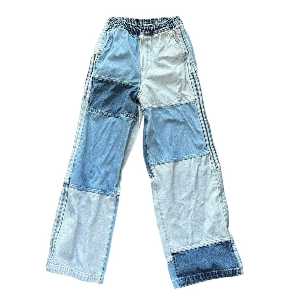 adidas x Kseniaschnaider Patchwork Wide Leg Jeans - Light & Medium Blue